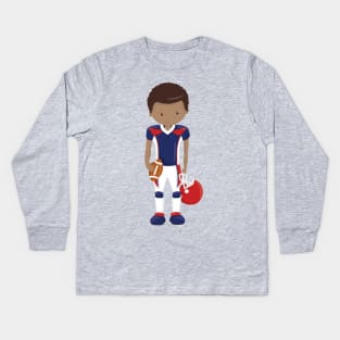 African American Boy, Team Sport, Rugby Player Kids Long Sleeve T-Shirt